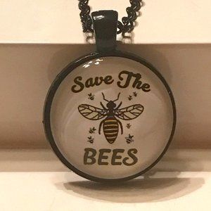 Save the Bees Black Tone Necklace